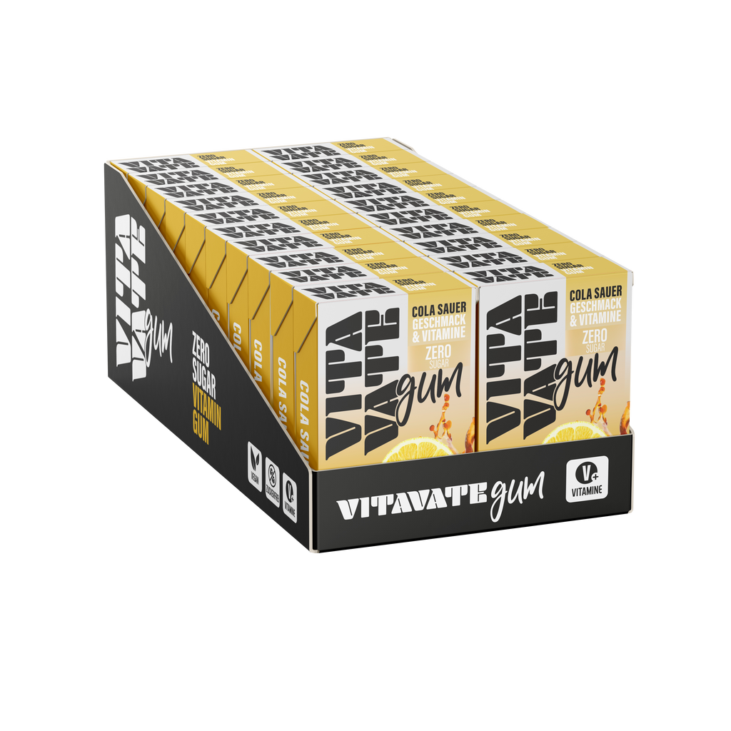 20er-Pack (240 Gums) Vitavate Gum Cola sauer