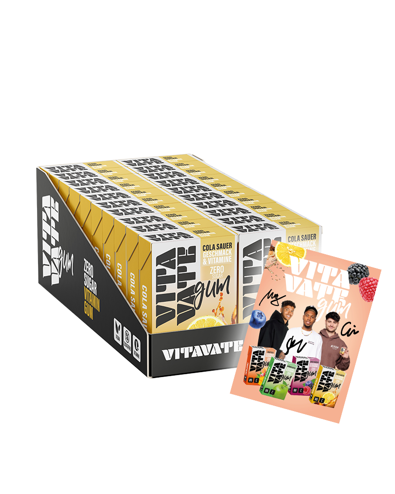 20er-Pack (240 Gums) VitaVate Gum Cola sauer