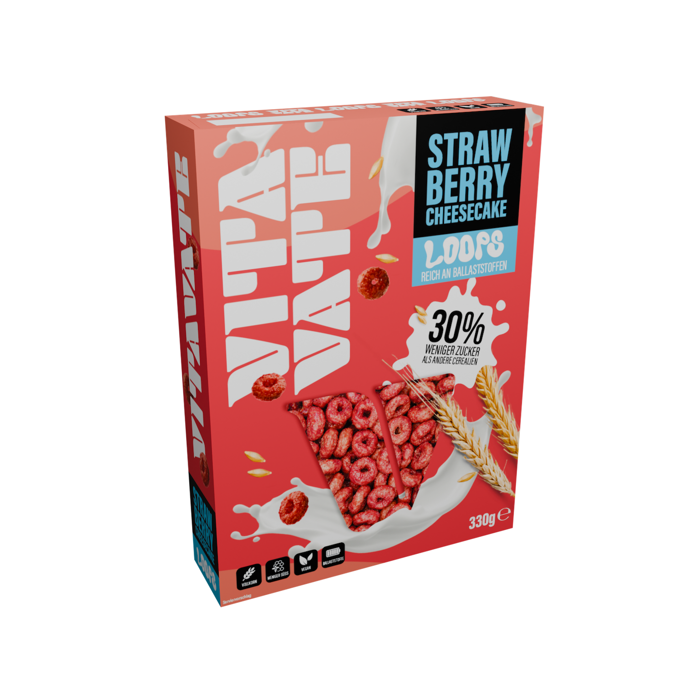 3er-Paket VitaVate Loops Strawberry Cheesecake (3x 330g-Packung)